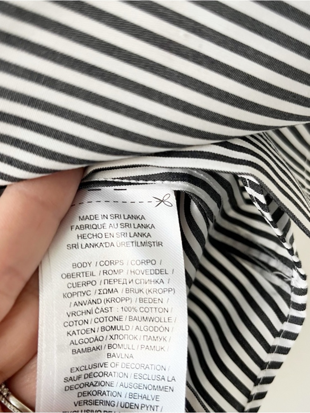 Lauren Ralph Lauren Striped Non Iron Classic Fit Button Down Gray White Shirt - Picture 8 of 10